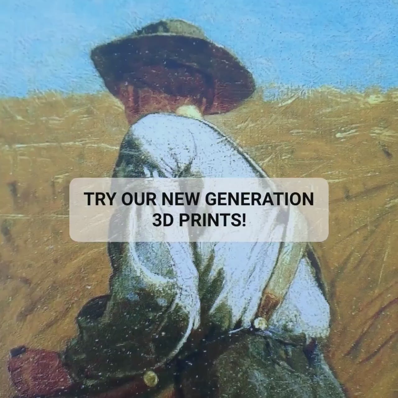 Snap the Whip by Winslow Homer, 3d Printed with texture and brush strokes looks like original oil-painting, code:203