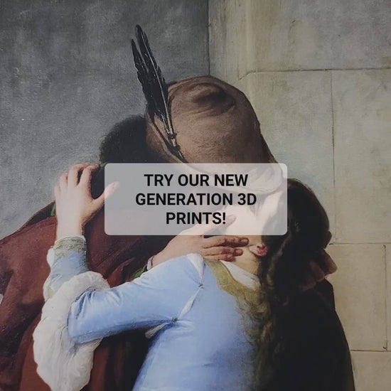 El Beso 3D Print: Francesco Hayez Textured Oil Painting Reproduction