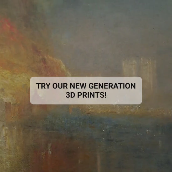 Turner's Burning of the Houses of Lords: 3D Textured Print