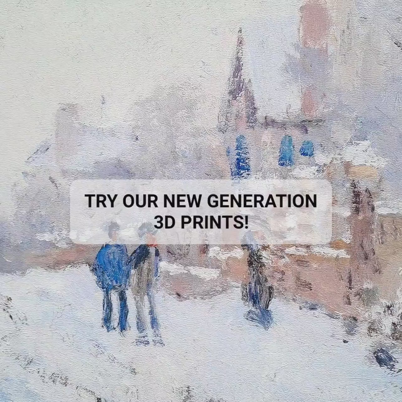 Claude Monet - Snow at Argenteuil: 3D Textured Print