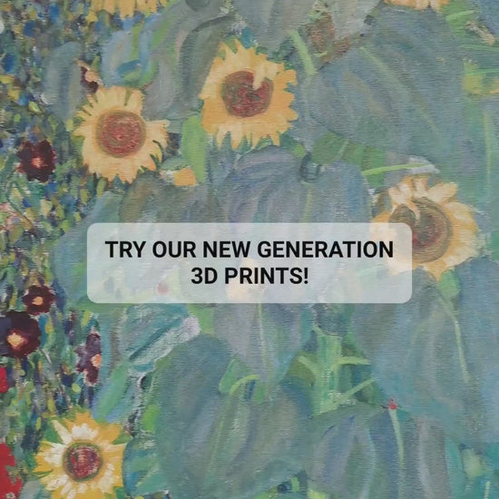 Gustav Klimt Sunflower Garden Print: 3D Textured Art