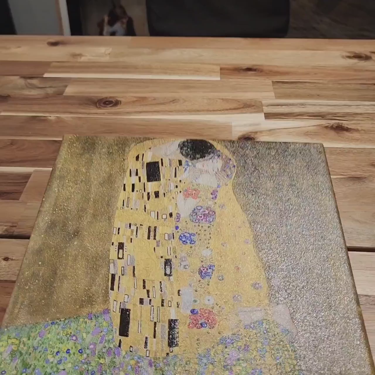 The Kiss by Gustav Klimt, 3d Printed with texture and brush