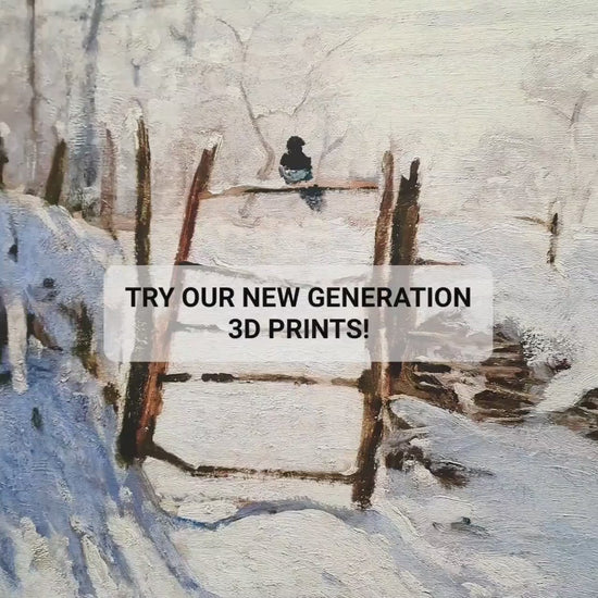 Monet's 'The Magpie' 3D Print: Textured Impressionist Art