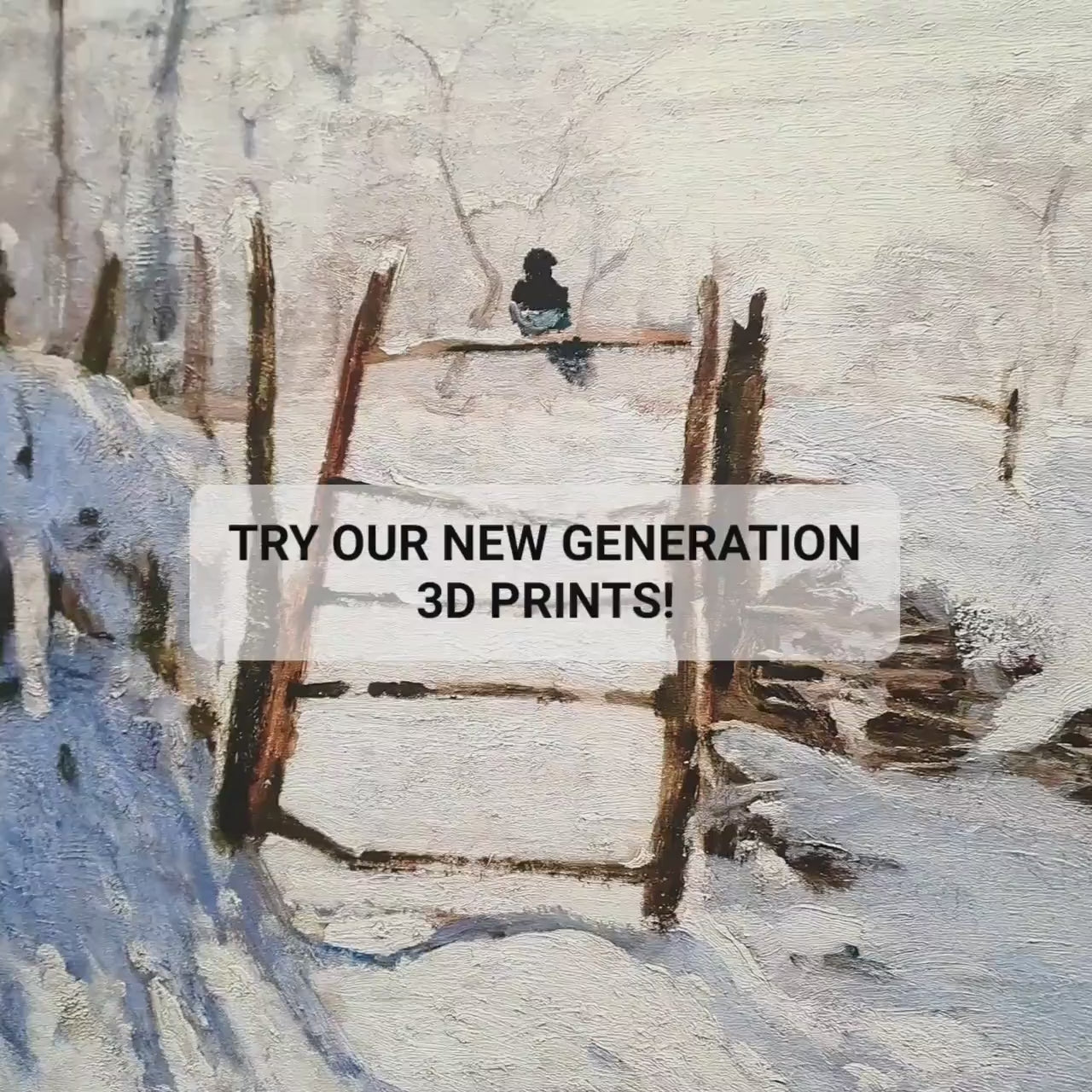 Monet's 'The Magpie' 3D Print: Textured Impressionist Art
