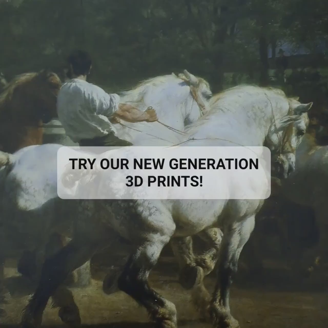 The Horse Fair 3D Print by Rosa Bonheur: Textured Oil Painting Replica