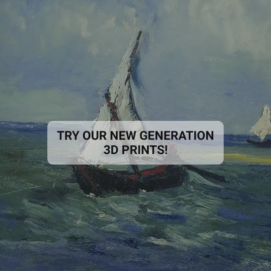 Van Gogh Seascape Print: Textured 3D Reproduction