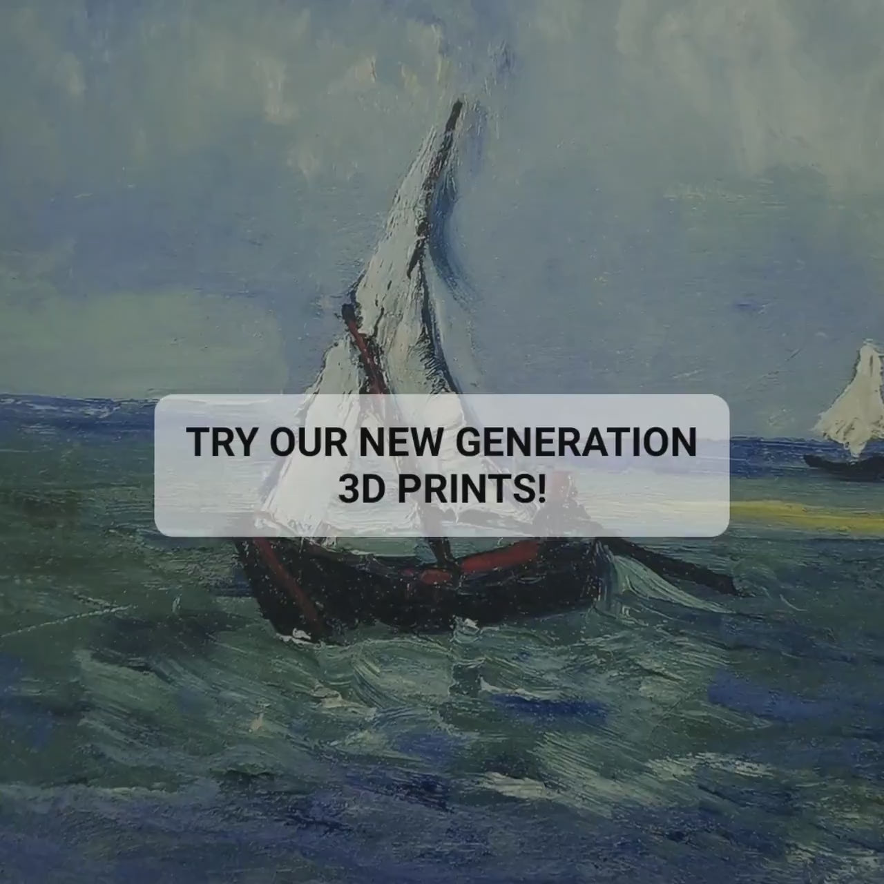 Van Gogh Seascape Print: Textured 3D Reproduction