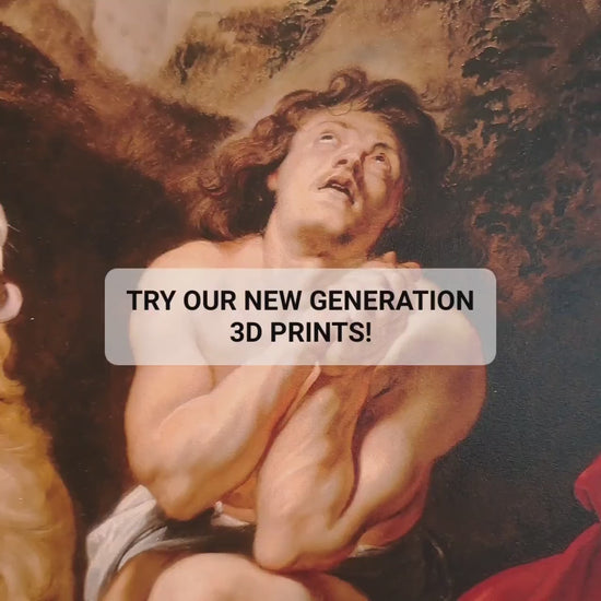 Daniels in the Lion Den's Print: Rubens 3D Textured Masterpiece