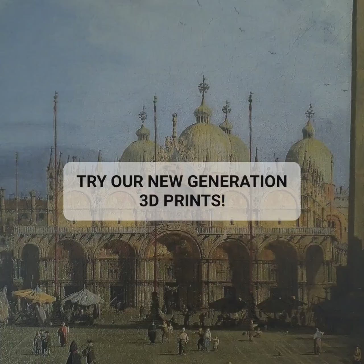 Piazza San Marco by Canaletto, 3d Printed with texture and brush strokes looks like original oil-painting, code:186