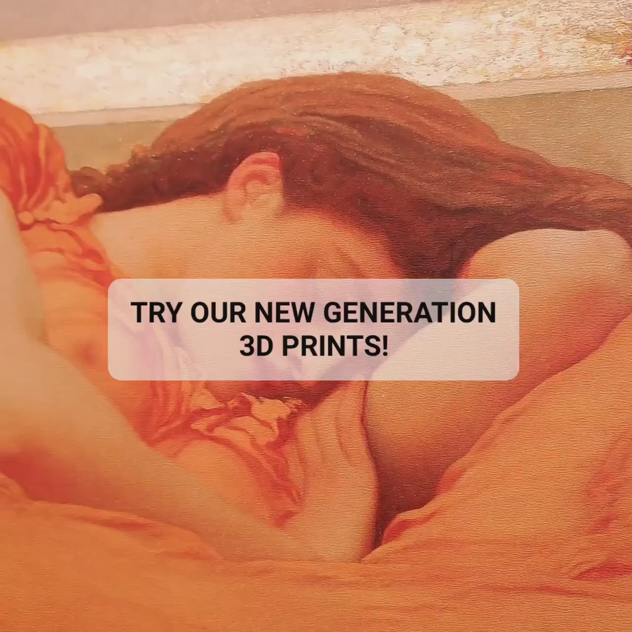 Flaming June 3D Print: Frederic Leighton Textured Oil Painting Reproduction