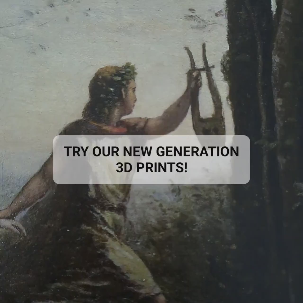 Orpheus Leading Eurydice 3D Print: Jean Baptiste Corot Textured Oil Painting