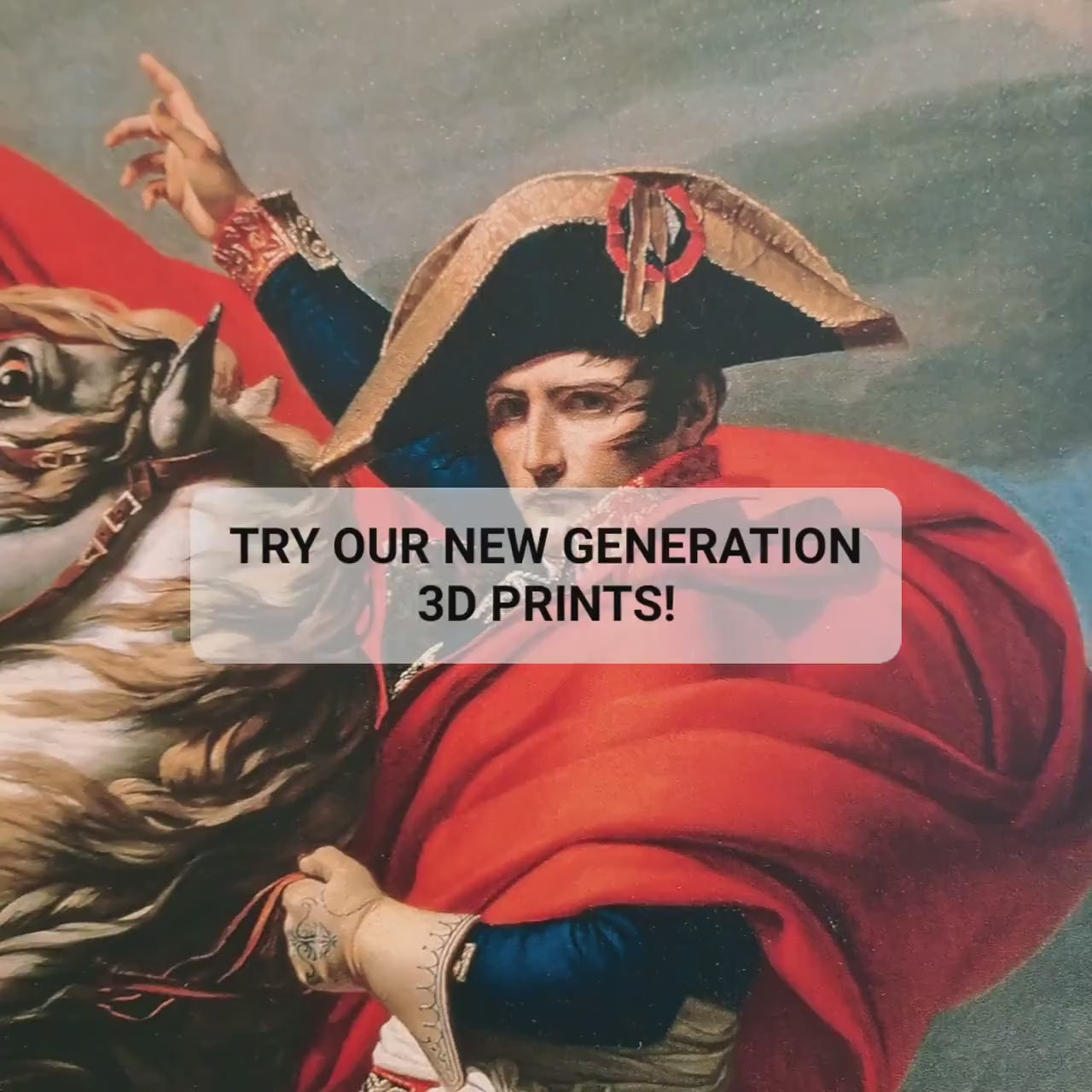 Napoleon by David: 3D Textured Print, Looks Like Original Oil Painting