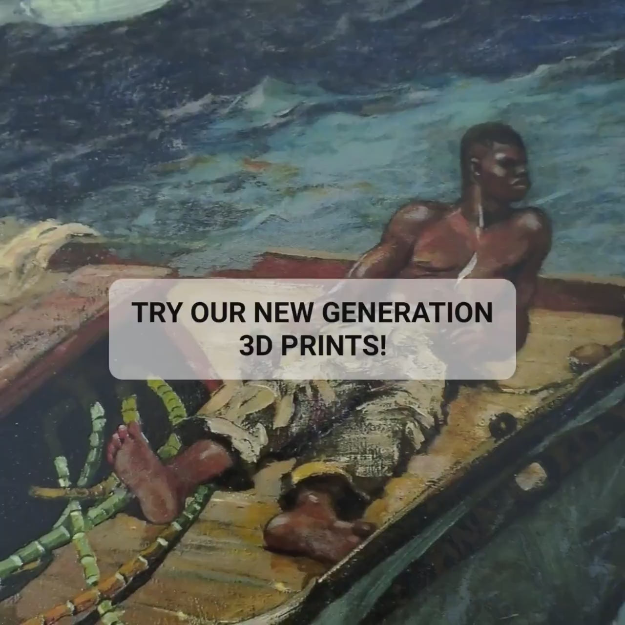 Winslow Homer The Gulf Stream 3D Print: Textured Oil Painting Reproduction