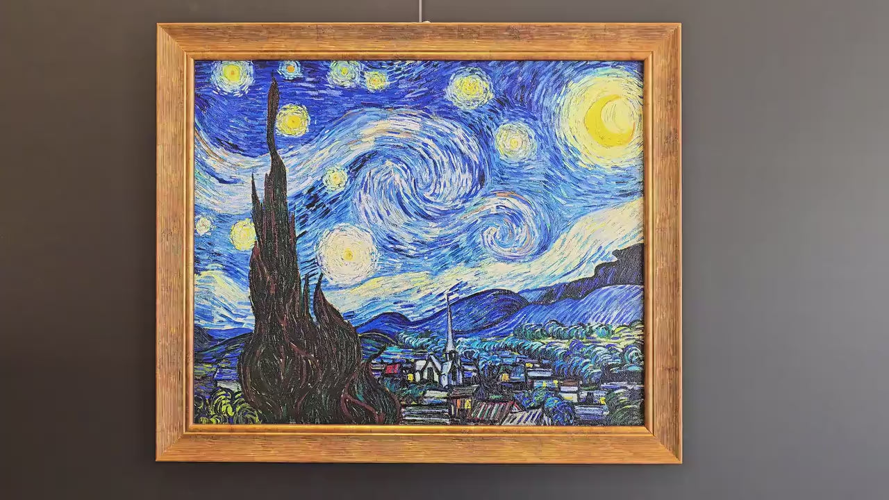 3D Printed Van Gogh Starry Night: Textured Brushstroke Art