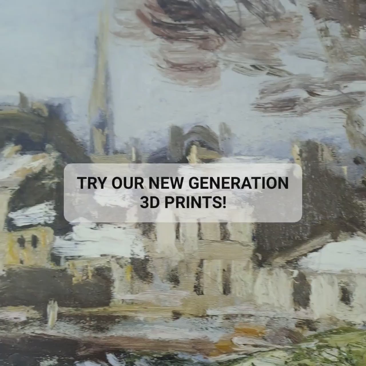 Monet Snow at Argenteuil 3D Print: Textured Impressionist Painting