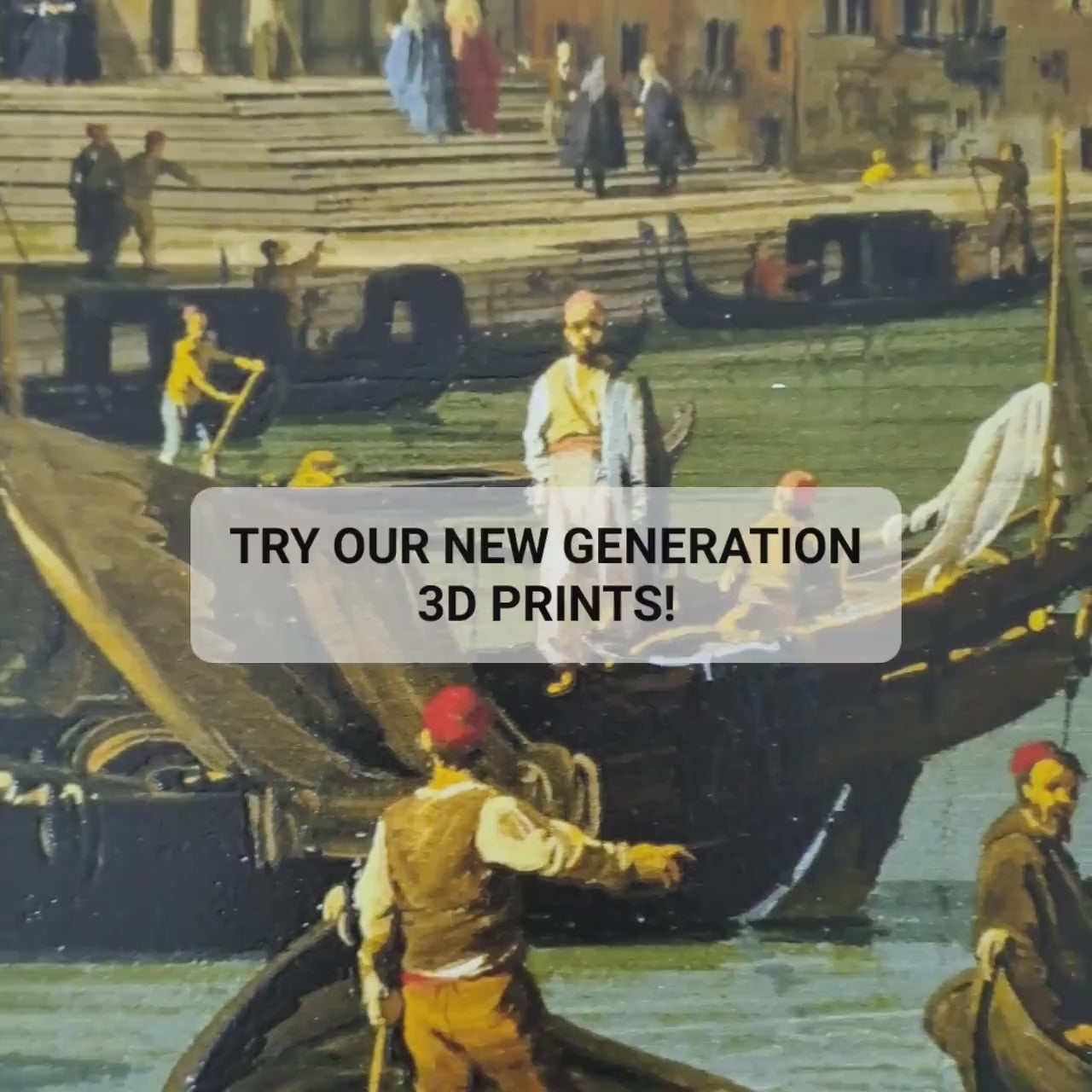 The Entrance to the Grand Canal by Canaletto, 3d Printed with texture and brush strokes looks like original oil-painting, code:146