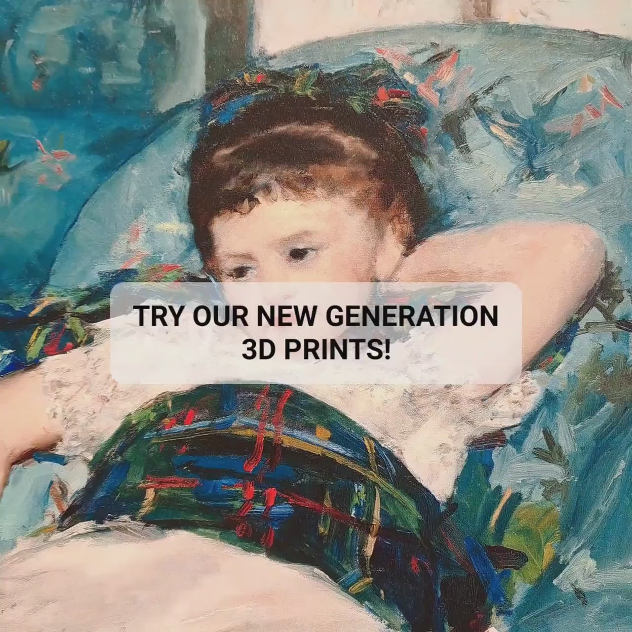 Mary Cassatt Print: Little Girl in Blue Armchair, 3D Textured Reproduction