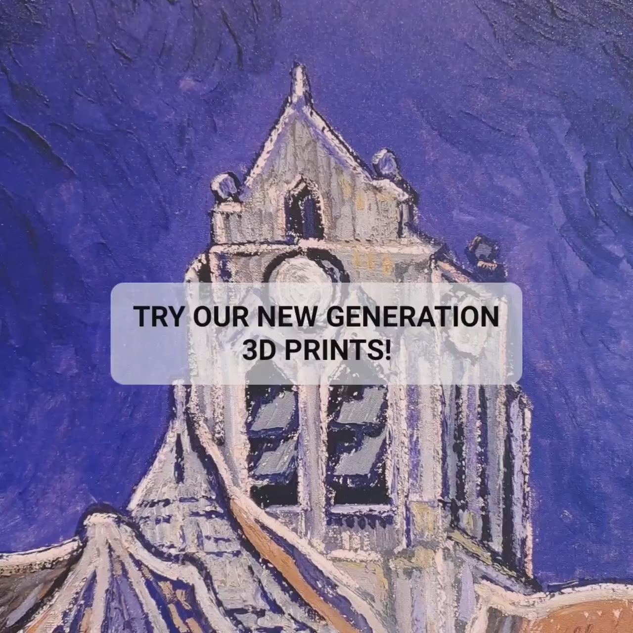 Van Gogh - Church at Auvers: 3D Textured Oil Painting Print