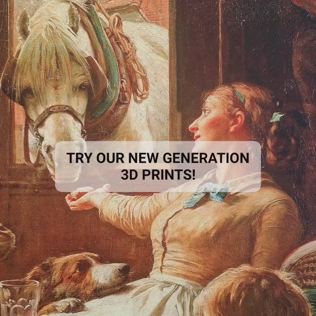 Frederich George Cotman Print: "One of the Family" 3D Textured Reproduction