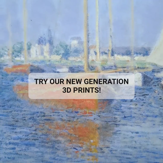 Claude Monet - Red Boats Argenteuil: 3D Textured Print