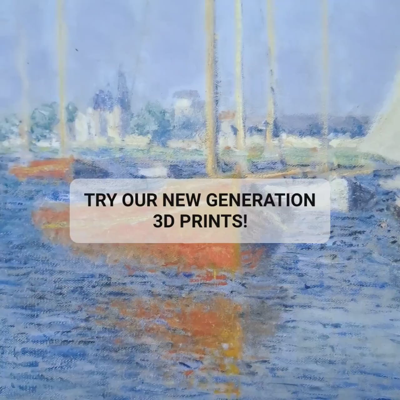 Claude Monet - Red Boats Argenteuil: 3D Textured Print