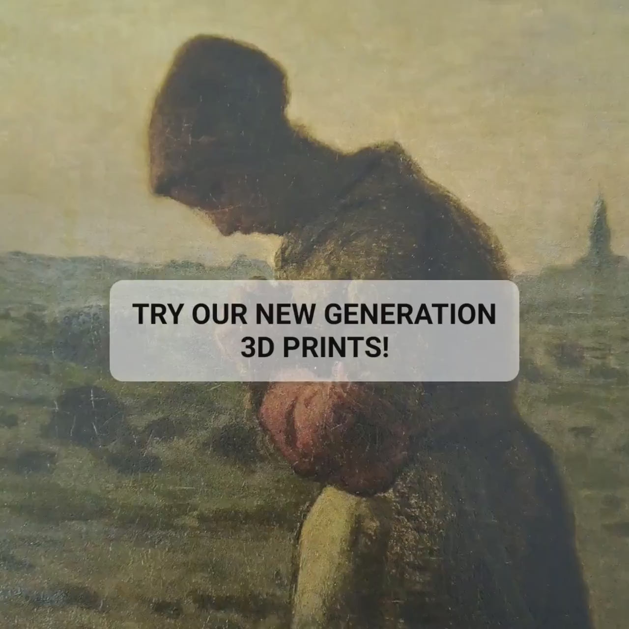 The Angelus 3D Print: Jean François Millet Textured Oil Painting Reproduction