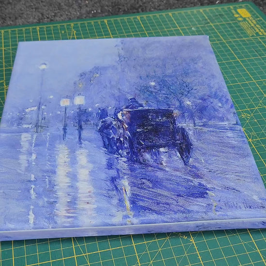 Childe Hassam Rainy Midnight 3D Print: Textured Impressionist Art
