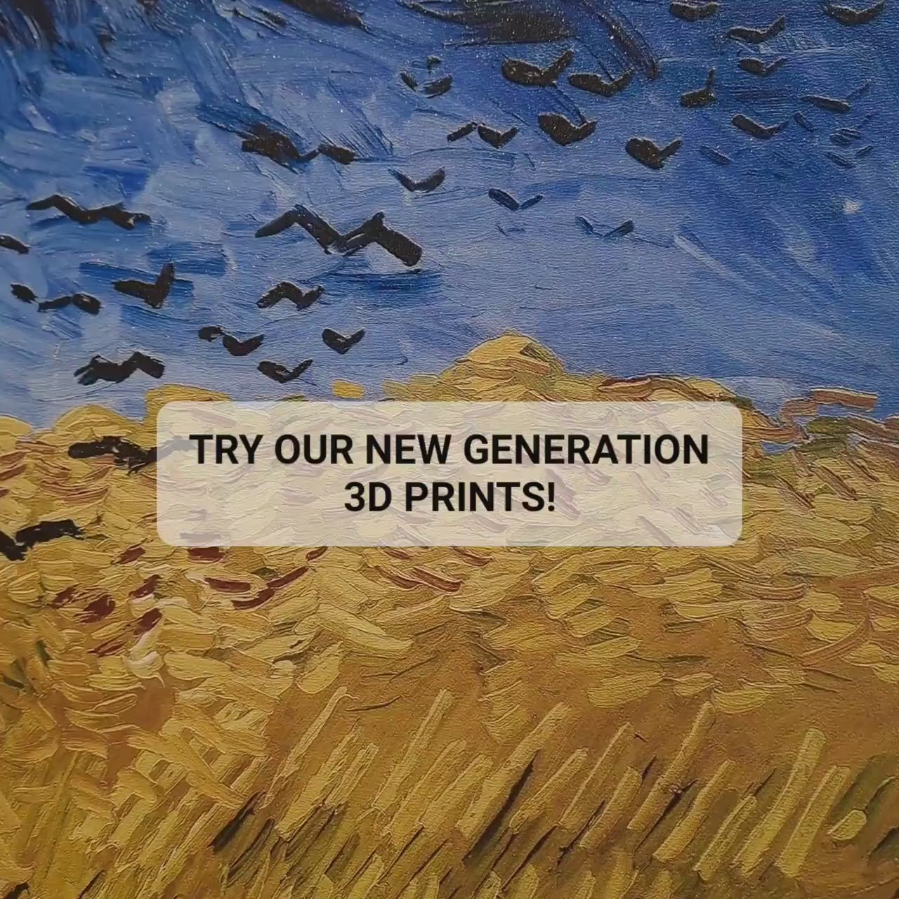 Van Gogh Crows Painting: Textured 3D Print Art