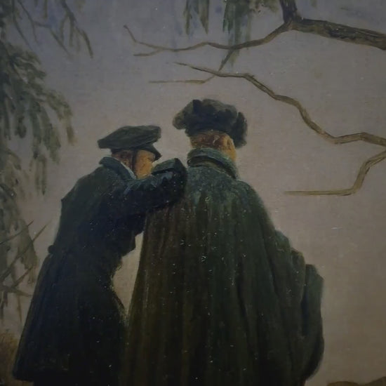 Two Men Contemplating 3D Print by Caspar David Friedrich