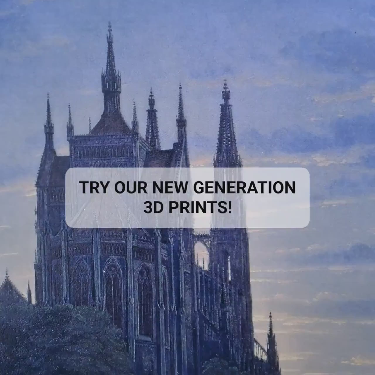 Karl Friedrich Schinkel - Gothic Church by the Sea - 3D Printed Textured Oil Painting