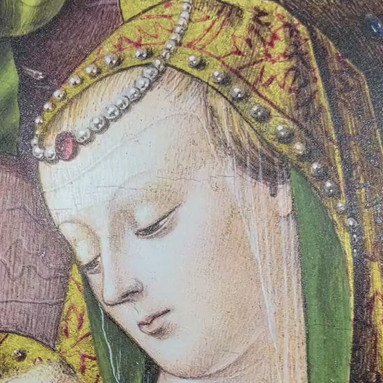 Madonna Col Bambino by Carlo Crivelli Ancona, 3d Printed with texture and brush strokes looks like original oil-painting, code:231