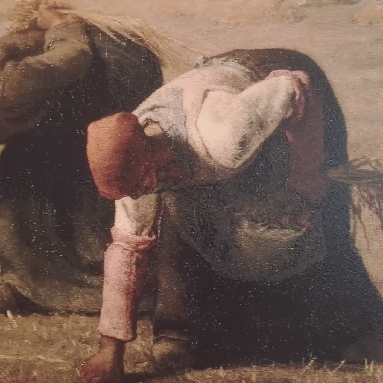 The Gleaners 3D Print: Jean François Millet Textured Oil Painting
