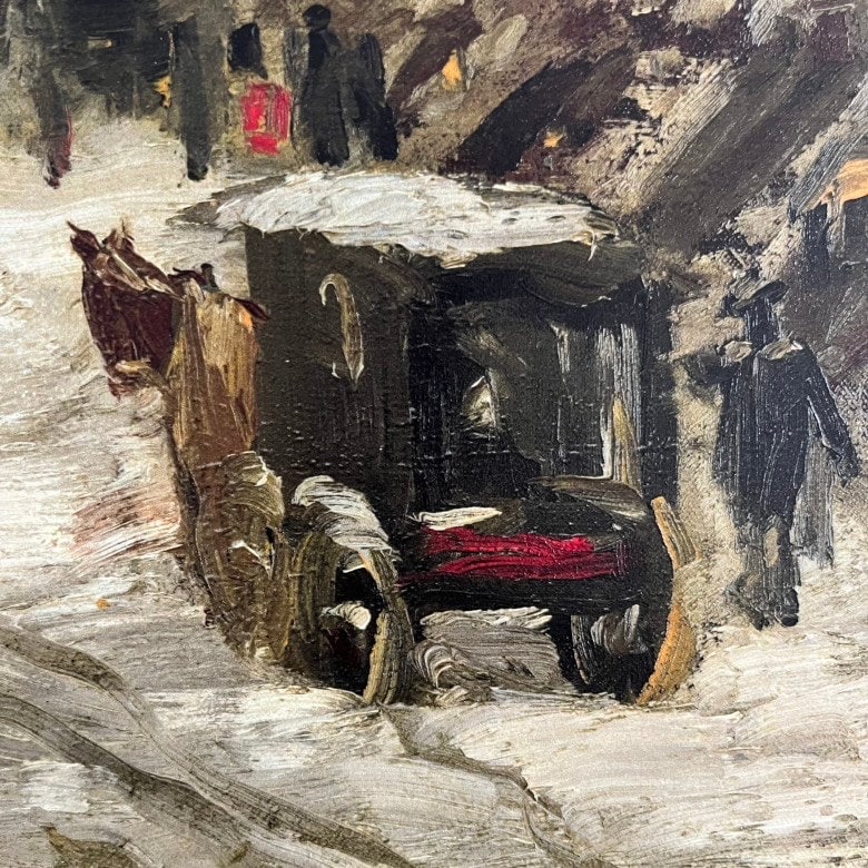Snow in New York by Robert Henri, 3d Printed with texture and brush strokes looks like original oil-painting, code:177