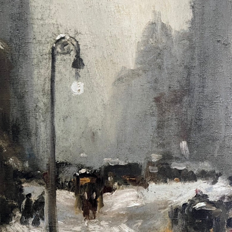 Snow in New York by Robert Henri, 3d Printed with texture and brush strokes looks like original oil-painting, code:177
