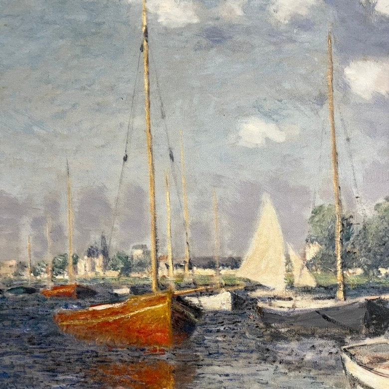 Red Boats, Argenteuil by Claude Monet, 3d Printed with texture and brush strokes looks like original oil-painting, code:178