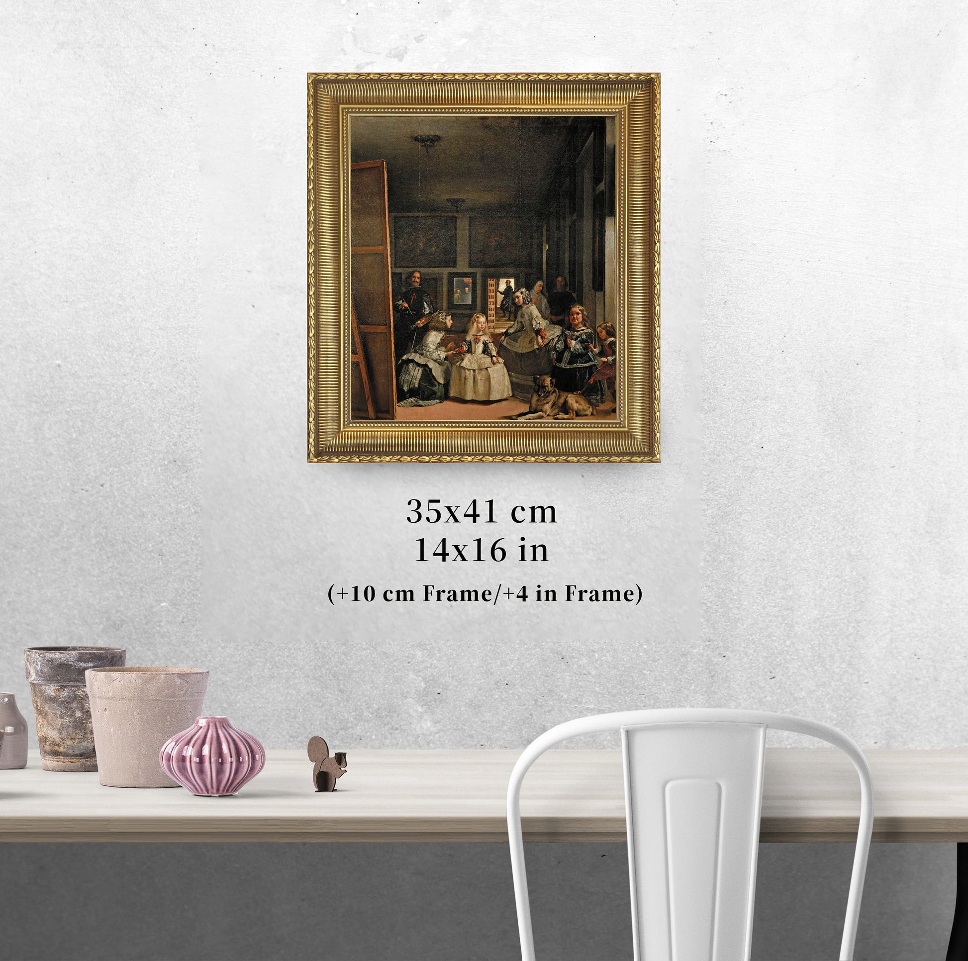 Las Meninas by Diego Velázquez, 3d Printed with texture and brush strokes looks like original oil-painting, code:026