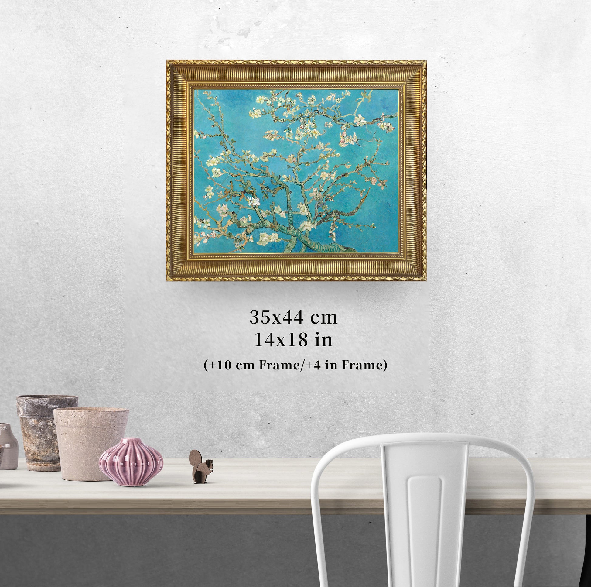 Almond Blossom by Vincent Van Gogh, 3d Printed with texture and brush strokes looks like original oil-painting, code:056