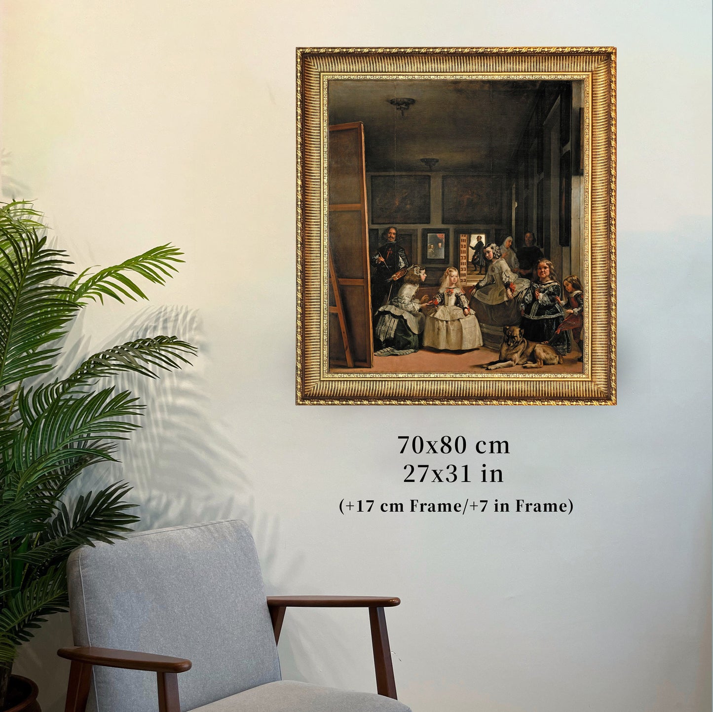 Las Meninas by Diego Velázquez, 3d Printed with texture and brush strokes looks like original oil-painting, code:026