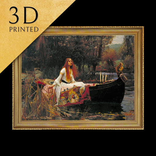The Lady of Shalott by John William Waterhouse, 3d Printed with texture and brush strokes looks like original oil-painting, code:044