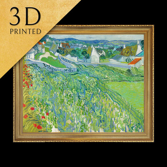 Vineyards at Auvers by Vincent Van Gogh, 3d Printed with texture and brush strokes looks like original oil-painting, code:068