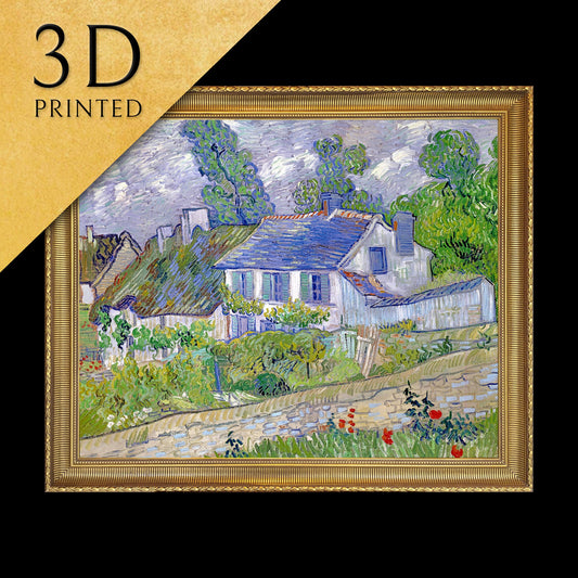 Houses at Auvers by Vincent Van Gogh, 3d Printed with texture and brush strokes looks like original oil-painting, code:073