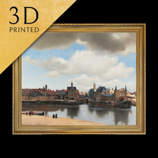 View of Delft by Johannes Vermeer, 3d Printed with texture and brush strokes looks like original oil-painting, code:118