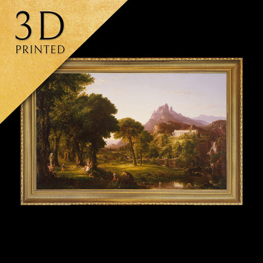 Dream of Arcadia by Thomas Cole, 3d Printed with texture and brush strokes looks like original oil-painting, code:162