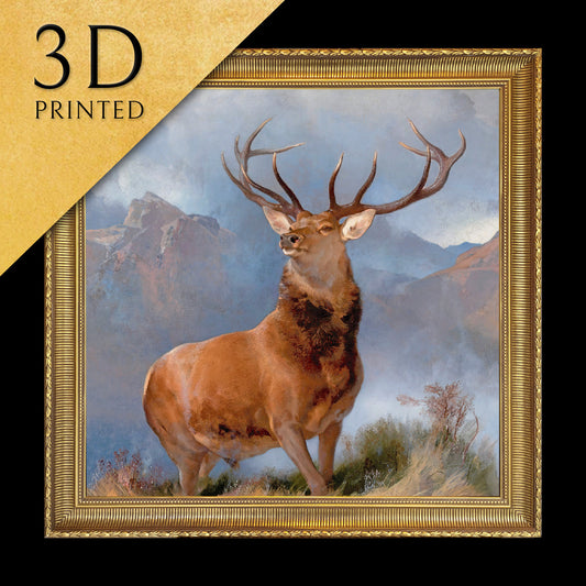 The Monarch of the Glen by Edwin Landseer, 3d Printed with texture and brush strokes looks like original oil-painting, code:027
