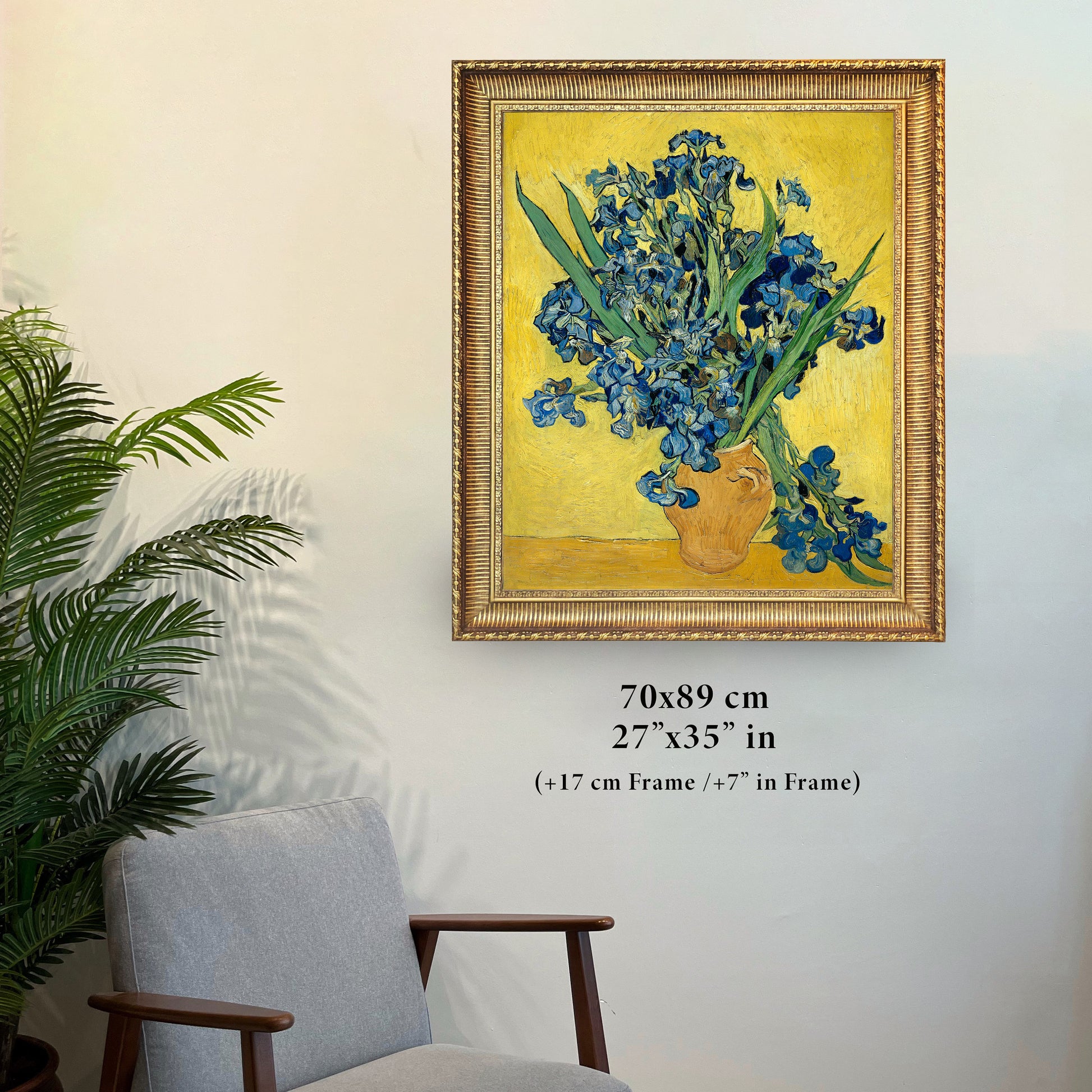 Irises by Vincent Van Gogh, 3d Printed with texture and brush strokes looks like original oil-painting, code:060