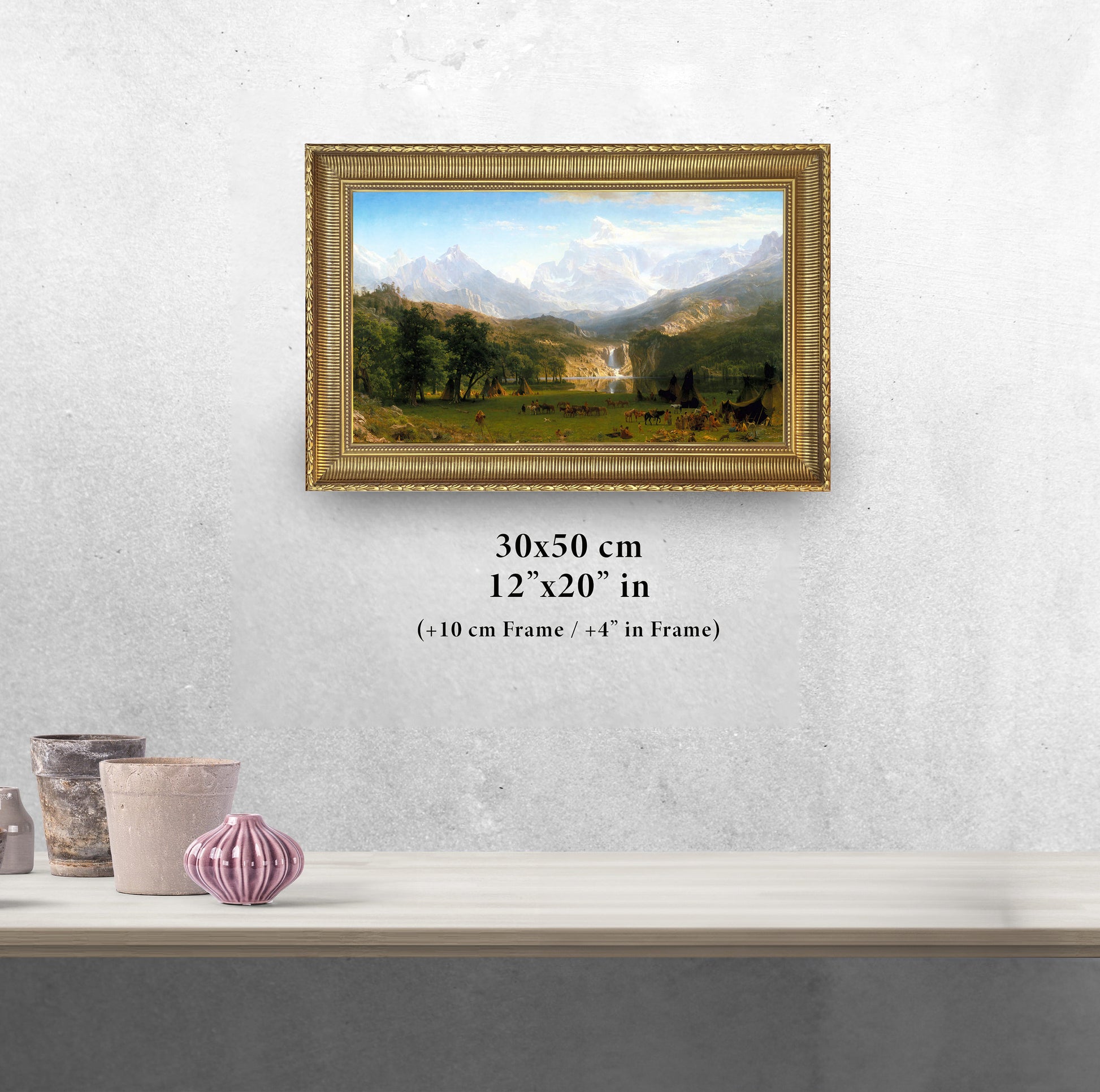 Rocky Mountains by Albert Bierstadt, 3d Printed with texture and brush strokes looks like original oil-painting, code:002