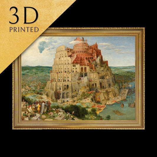 The Tower of Babel by Pieter Bruegel, 3d Printed with texture and brush strokes looks like original oil-painting, code:080