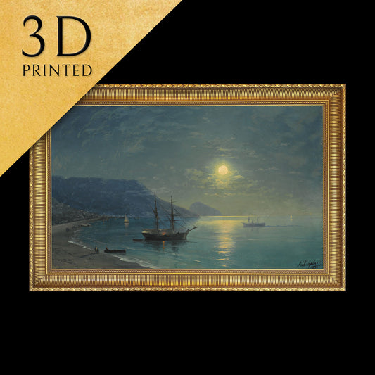 Evening in Crimea by Ivan Aivazovsky, 3d Printed with texture and brush strokes looks like original oil-painting, code:090