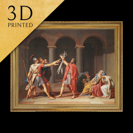 The Oath of the Horatii by Jacques-Louis David, 3d Printed with texture and brush strokes looks like original oil-painting, code:115