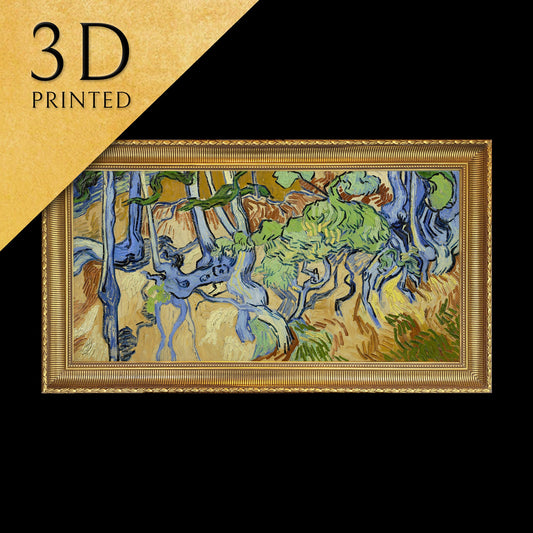 Tree Roots by Van Gogh, 3d Printed with texture and brush strokes looks like original oil-painting, code:485